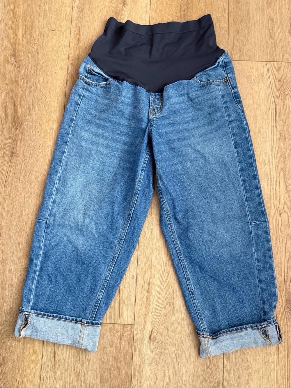Old Navy Blue Denim Maternity Jeans with Black Support Panel